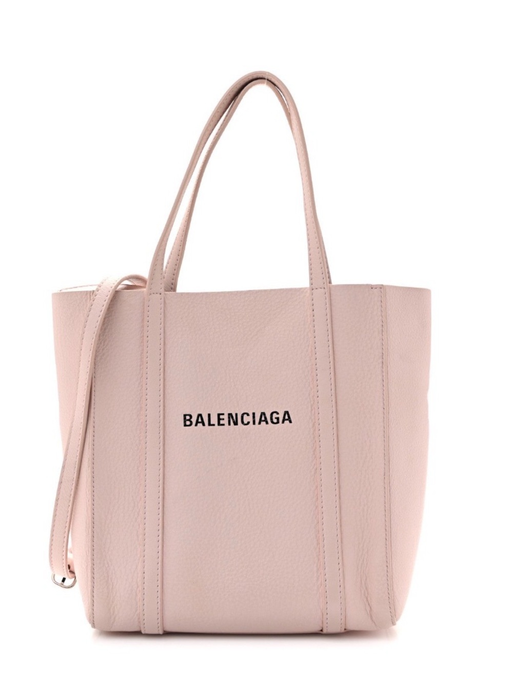 Balenciaga Pale Pink Leather Tote with Logo